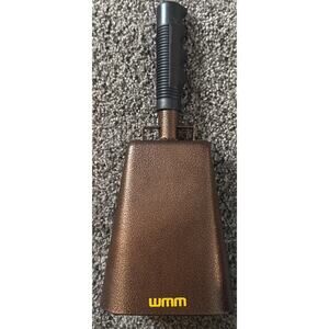 Cowbell Noise Maker Large Handheld Bell Flat Hand Bell Brown 11"H x4.75"W